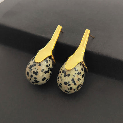 Bohemian Style Cross-Border New Imperial Stone Water Drop Pendant Earrings European and American Popular Ins Jewelry for Women