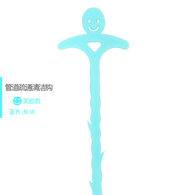 Smiley kitchen pipe dredge hook sewer toilet dredge household sink drainage anti-blocking cleaning hook