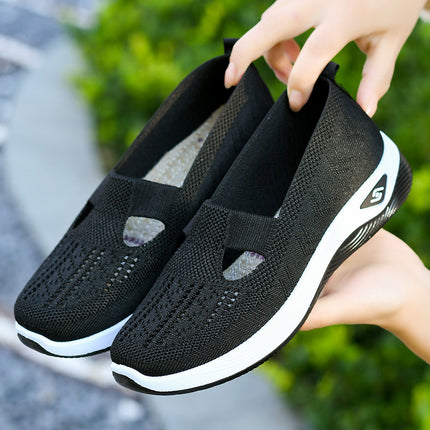 Cross-Border Dropshipping of Large-Size Women's Shoes, Breathable and Comfortable Single Shoes Wholesale, Casual and Versatile Mesh Shoes for Middle-Aged and Elderly Mothers