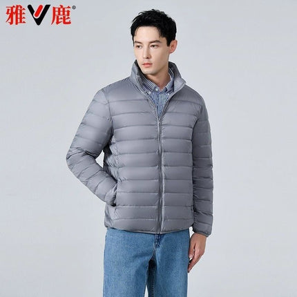 2024 New Style Lightweight Cotton Western Style Clothing Men's Short Lightweight Anti-Season Light Warm Jacket Fashionable Stitching