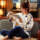Blue pants snoopy velvet / M