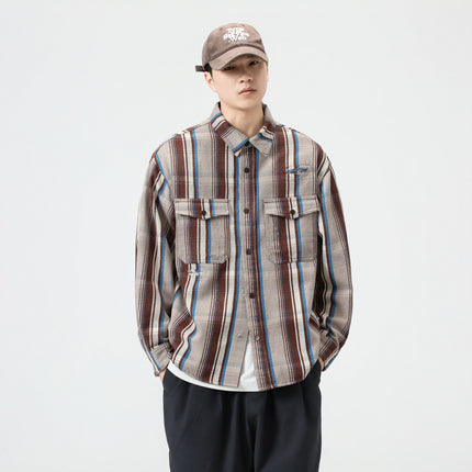 Autumn 2024 New Japanese Casual Shirt Jacket Men's Loose plus size All-match Top Shirt Trend for Youth