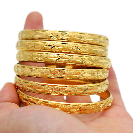 Wholesale cross-border Xiyin TEMU men's and women's 8mm Vietnam sand gold buckle open car flower bracelet vacuum plating color retention