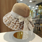 Lace bow-khaki
