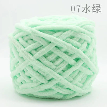 Factory wholesale 100g thick ice strip wool single-strand woven wool ball hook crochet slippers thread self-woven wool ball
