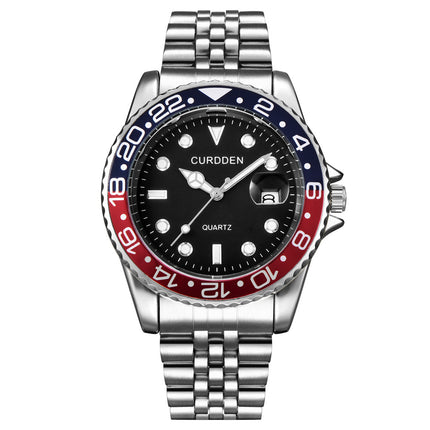AliExpress brand watches men's foreign trade new fashion steel belt hip-hop water ghost calendar quartz watch a generation of hair