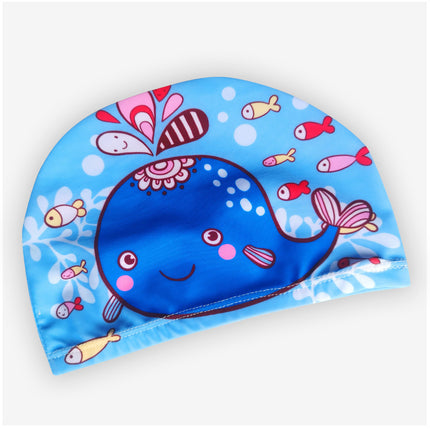 Cartoon Children's Swimming Cap Printed Cute Fashionable Cloth Cap for Boys and Girls Comfortable Non-Stretching Swimming Cap Cloth Cap Quick-Drying