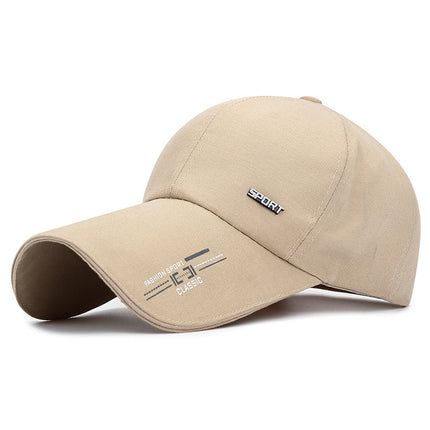 Spring and summer new outdoor fishing extended brim baseball cap men's and women's leisure sun hat cotton canvas cap