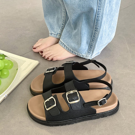 Slippers Women's Summer Rome Flat Beach Sandals Cross-border E-commerce Foreign Trade Rear Strap Fashionable Outwear All-match Sandals and Slippers