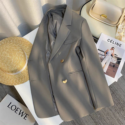 2025 Autumn New Fashionable Moon Button Blazer for Women, Loose and High-End Feel, Cross-Border