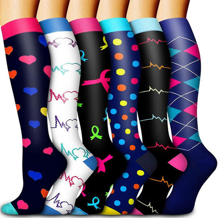 32 6 pairs of Amazon cross-border compression socks suit stockings sports running fitness compression socks calf socks