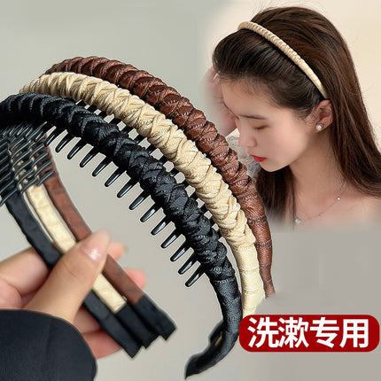 New Trendy Headband for Women, Popular on Social Media, Forehead Bangs and Stray Hair Organizer, Non-Slip with Teeth, Hair Tie for Washing Face
