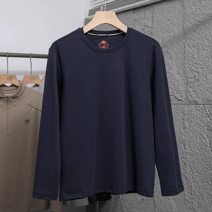 Di department flat for winter men's outdoor warm fashion all-match skin-friendly delicate bottoming warm velvet crew neck long sleeve T-shirt