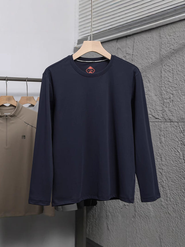 Di department flat for winter men's outdoor warm fashion all-match skin-friendly delicate bottoming warm velvet crew neck long sleeve T-shirt