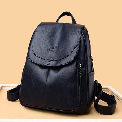 New Soft Leather Women's Backpack Women's 2024 New Fashionable Pure Soft Leather Backpack Large Capacity Student Schoolbag Women's Bag