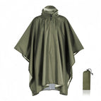 Silver-coated cloak raincoat-green