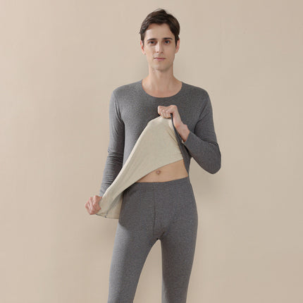 2025 New Cashmere Silk Underwear for Women, Double-Sided Brushed Fleece-Lined Thermal Tops and Pants Set for Men, Seamless Wholesale
