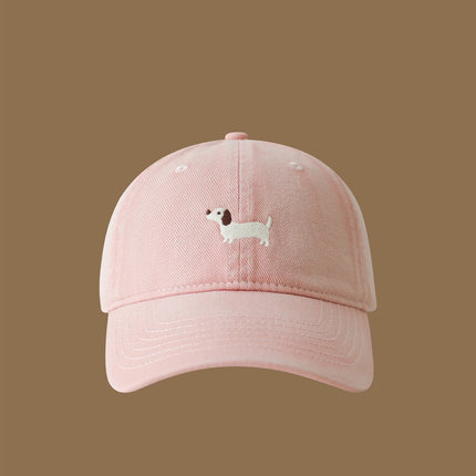 Spring and summer new dachshund embroidered baseball cap high quality all-match simple face duckling tongue hat for men and women wholesale