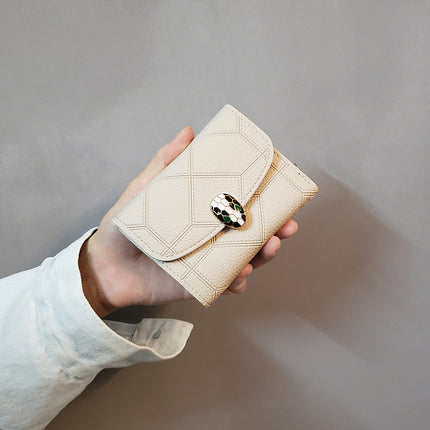 Ins New Snakehead Women's Wallet Women's Short Coin Purse Card Bag Anti-degaussing Fashion Wallet Trend Foreign Trade Hot