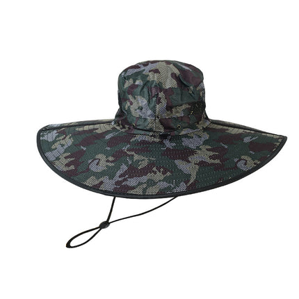 Outdoor Oversized Brim Camouflage Sun Hat for Men Cross-Border Fan Tactical Camouflage Hat Large Brim Sunshade Benni Fisherman Hat