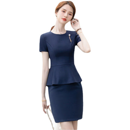 Professional suit Female Summer Fashion Goddess Fan Suit Forearance Hotel Front Desk Tooling Sales Office Jewelry Store Overalls