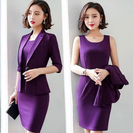 Original Authentic Professional Suit for Women, Spring & Fall Suit Skirt, Women's Dress, Two-Piece Set, Slim Formal Work Clothes for Women