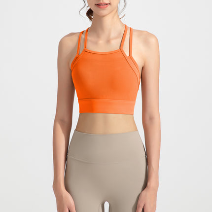 Athena lulu new yoga sports underwear women's back nude shockproof bra running fitness vest