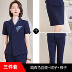 Three-piece navy blue suit pants skirt / S