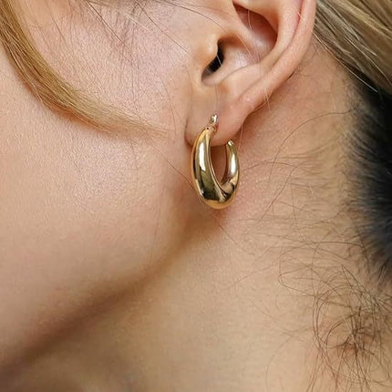 Cross-Border Exaggerated Metal Texture Geometric Simple Circle Earrings Niche Design Fashionable Elegant Oval Earrings