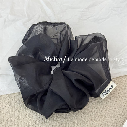 New Versatile Lightweight Gauze Scrunchie Ponytail Holder for Women, Simple Solid Color Hair Tie, Elegant Korean Style