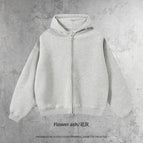 Boxy version sweatshirt-floral gray / S