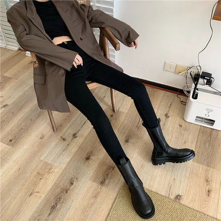 2024 Autumn New Skinny Jeans Women's Small Cigarette Pencil Pants High Waist Slim Slim Pants Ins