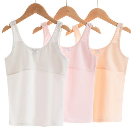 Girl's bra girls' development long cotton camisole student anti-bump comfortable girl's underwear