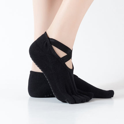 Five-Finger yoga socks women's bright strap cross strap low-cut sports socks dispensing non-slip toe five-finger socks in stock cotton socks