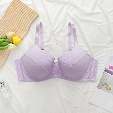 Cross-border European and American style sexy plus size bra adjustable closed accessory breasts women's underwear with steel ring gathered bra supply