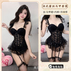 Black [vesT skirT + T panTs + garTer belT] / One size fits all