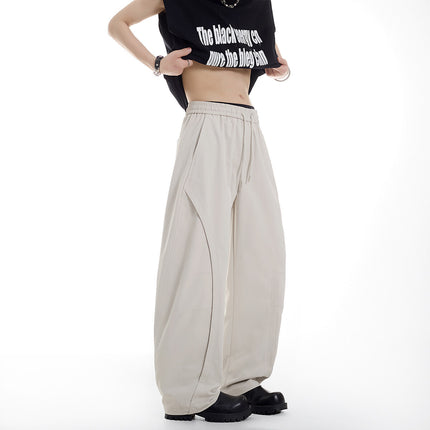 High Street Trendy Men's Pants 2025 Summer New Men's Casual Pants Loose Scimitar Pants Unisex Trendy Pleated Long Pants