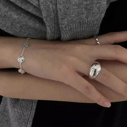 Basic Stacked Balloon Ring Brass Plated 18K Gold/Platinum Light Luxury Fashion High Style New Ring