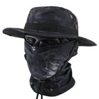Black python pattern benny hat + bird's eye hood / One size fits all
