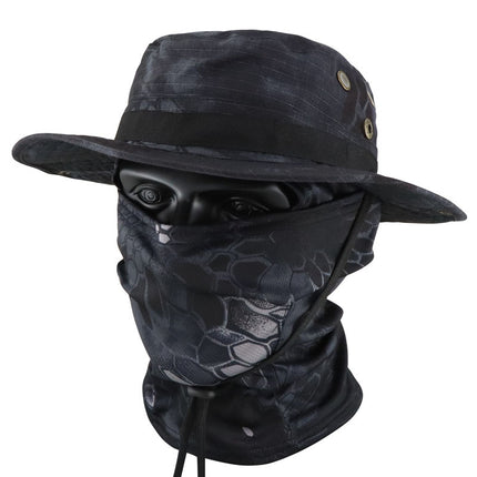 Camouflage Tactical Penny Hat suit Multifunctional Outdoor Fishing Hat Fisherman Hat Sunscreen Protective Breathable Round Edge Hat for Men