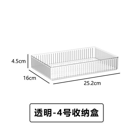 Transparent Wavy Drawer Storage Box Can Be Stacked with Storage Racks Desktop Cosmetics Storage Basket Sundry Partition Box