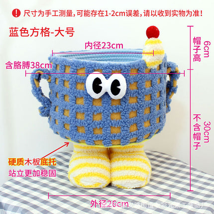 Cartoon Bigfoot Little Monster Storage Basket for Miscellaneous Snacks Large Dopamine Lamb Velvet Cute Storage Basket