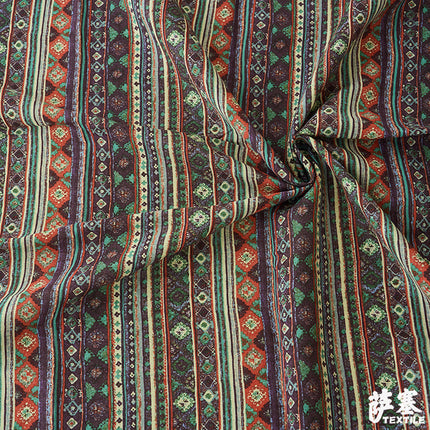 Hemp Cotton Digital Printed Fabric Yunnan Lijiang Retro Bohemian Fabric Hotel Pillow Bar Tablecloth