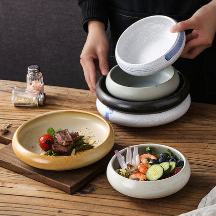 Retro Japanese Style Ceramic Bowl Creative Personality Household Rice Bowl Restaurant Special Snack Bowl Dessert Salad Bowl