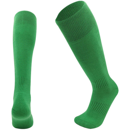Professional training game children's solid color football socks men's thickened towel bottom long tube knee-high sports socks wholesale