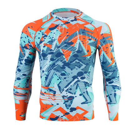 In-Stock Graffiti Men's and Women's Fitness Marathon Moisture-Wicking Compression Clothing Set Ski Sports Quick-Drying Clothing and Pants