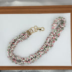 Pink floral (bright gold)