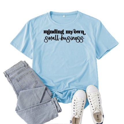 Amazon Supply Mimding My Own Small Business Printed Short-Sleeved Women's Casual Summer