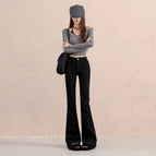 Black cropped pants / XS