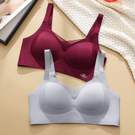 Traceless Underwear Women's Small Chest Push-up Lace Strapless Anti-sagging Comfortable Breathable Fixed Cup Breast Bra